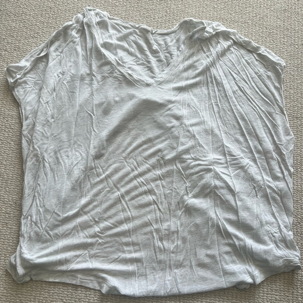 Lululemon Athletica white/light Gray Sleeveless open back workout shirt